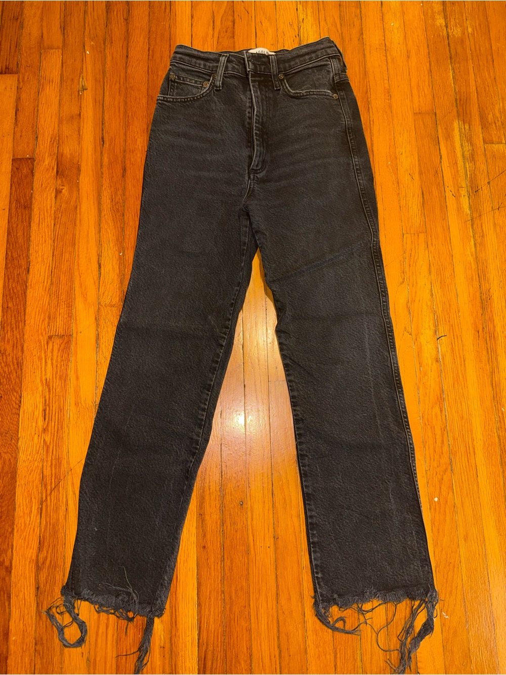 AGOLDE Women's Black Straight-Leg Jeans - Classic Washed Black